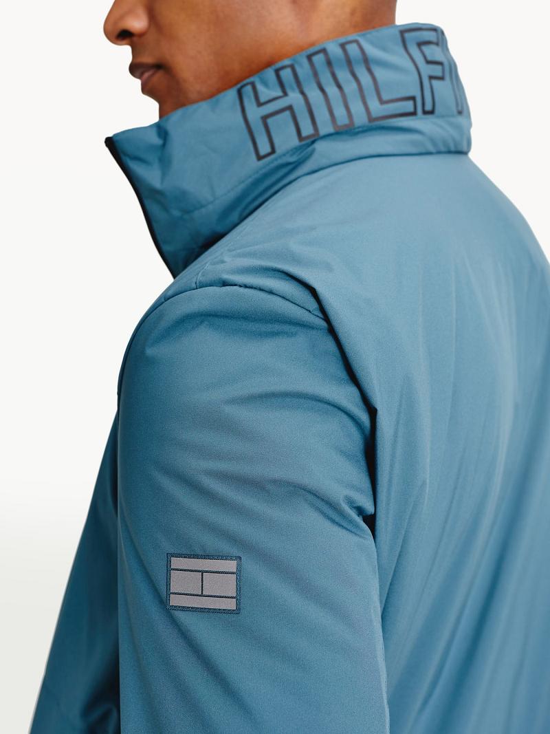 Vestes Tommy Hilfiger Recycled hooded Homme Turquoise | FR_M31414