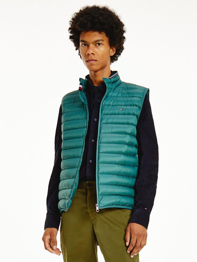 Vestes Tommy Hilfiger Recycled packable vest Homme Vert | FR_M31417