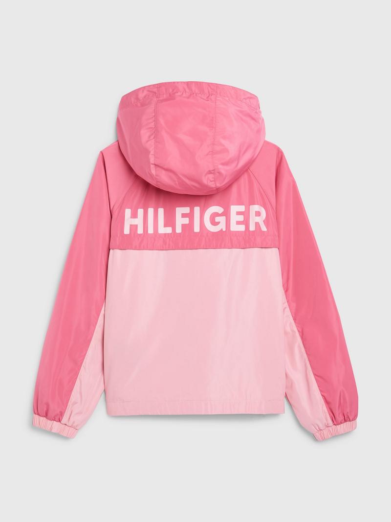 Vestes Tommy Hilfiger Two-Tone Windbreaker Enfant Rose | FR_G1120