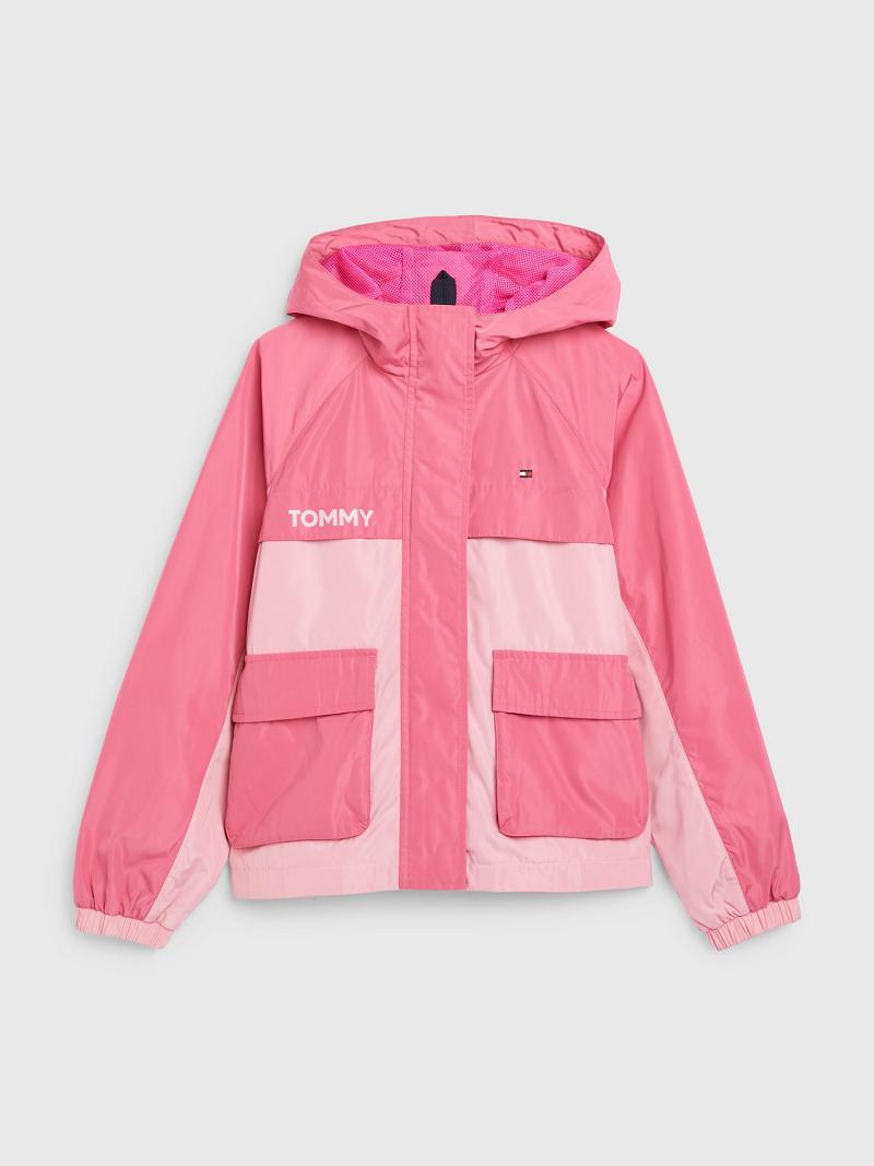 Vestes Tommy Hilfiger Two-Tone Windbreaker Enfant Rose | FR_G1120