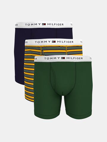 Boxer Briefs Tommy Hilfiger Classiche cotton boxer brief 3pk Homme Vert | FR_M31568