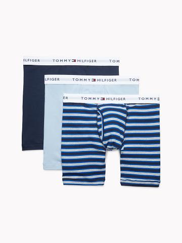 Boxer Briefs Tommy Hilfiger Classiche cotton boxer brief 3pk Homme Bleu Blanche | FR_M31572