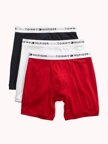 Boxer Briefs Tommy Hilfiger Classiche cotton boxer brief 3pk Homme Rouge Blanche Bleu Marine | FR_M31577