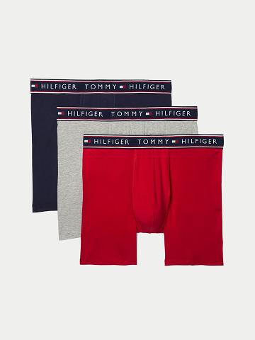 Boxer Briefs Tommy Hilfiger Coton stretch boxer brief 3pk Homme Rouge Grise Bleu Marine | FR_M31593