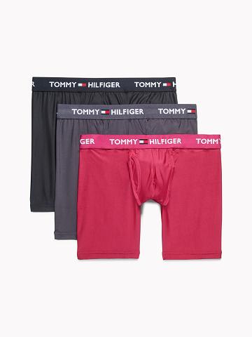 Boxer Briefs Tommy Hilfiger Everyday microfiber boxer brief 3pk Homme Rouge | FR_M31598