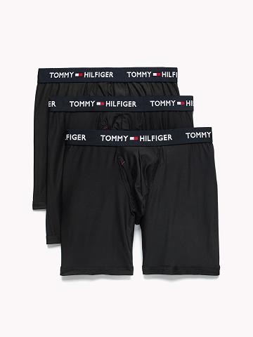 Boxer Briefs Tommy Hilfiger Everyday microfiber boxer brief 3pk Homme Noir | FR_M31603