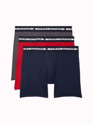 Boxer Briefs Tommy Hilfiger Th comfort+ boxer brief 3pk Homme Grise Rouge Bleu Marine | FR_M31609