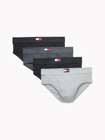 Briefs Tommy Hilfiger Coton classics hip brief 4pk Homme Noir Grise | FR_M31544