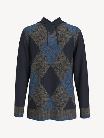 Chandails Tommy Hilfiger Essential argyle popover Homme Grise | FR_M31158