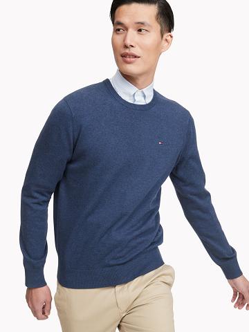 Chandails Tommy Hilfiger Essential crewneck Homme Bleu Marine | FR_M31160