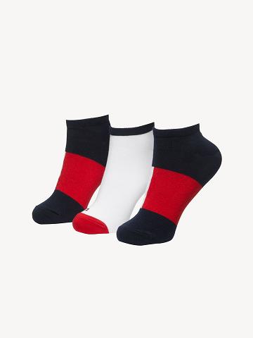 Chaussettes Tommy Hilfiger Ankle 3PK Femme Bleu | FR_W21652