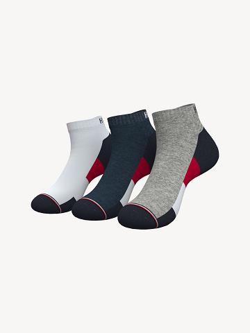 Chaussettes Tommy Hilfiger Ankle 3PK Homme Grise | FR_M31740