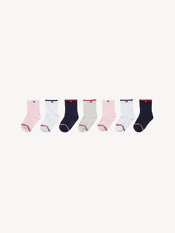 Chaussettes Tommy Hilfiger Babies' 7PK Enfant Rose | FR_B2291