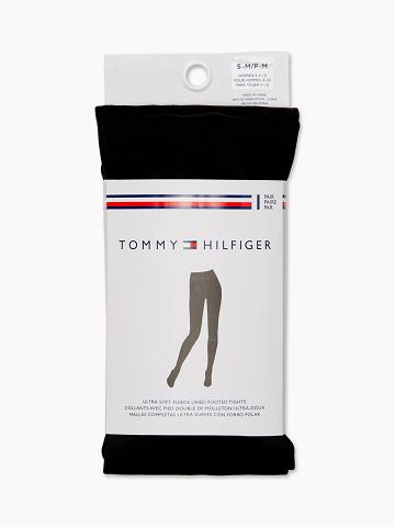 Chaussettes Tommy Hilfiger Fleece-Doublée Footed Tights 1PK Femme Grise | FR_W21661