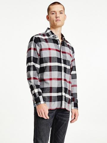 Chemises Tommy Hilfiger Check print overshirt Homme Noir Multicolore | FR_M31236