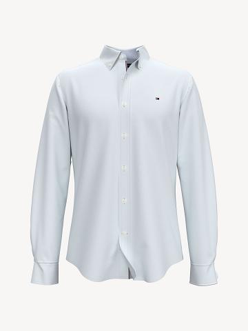 Chemises Tommy Hilfiger Custom fit essential stretch solid oxford Homme Blanche | FR_M31248