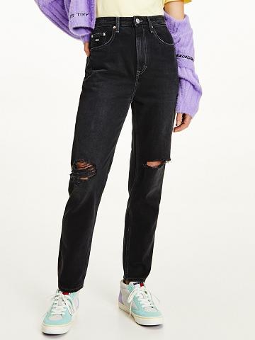 Jean Tommy Hilfiger Recycled Mom Fit Femme Noir | FR_W21206