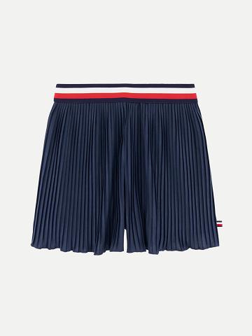 Jupe Courte Tommy Hilfiger Big Pleated Skort Enfant Bleu | FR_G1174