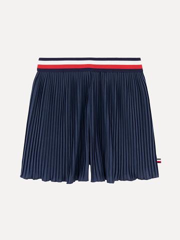 Jupe Courte Tommy Hilfiger Little Pleated Skort Enfant Bleu | FR_G1176