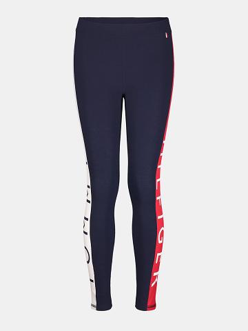 Leggings Tommy Hilfiger Big Colorblock Enfant Bleu Marine | FR_G1133