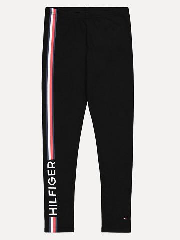 Leggings Tommy Hilfiger Big Icon Stripe Enfant Noir | FR_G1135