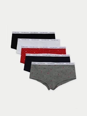 Lingerie Tommy Hilfiger Mix Logo Boy Corta 5PK Femme Grise | FR_W21555