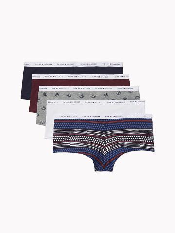 Lingerie Tommy Hilfiger Mix Logo Boy Corta 5PK Femme Bleu | FR_W21556