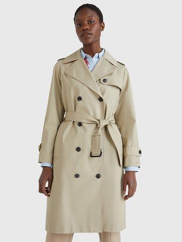 Manteaux Tommy Hilfiger Classiche Trench Femme Beige | FR_W21024