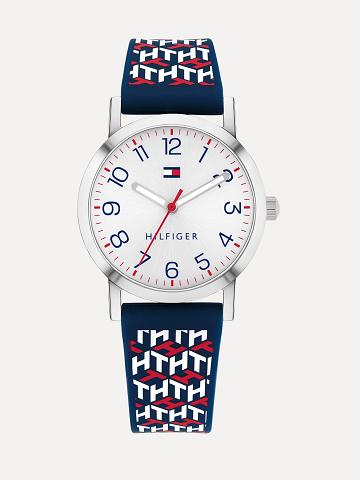 Montre Tommy Hilfiger Big Monogram With Silicone Brides Enfant Blanche | FR_G1369