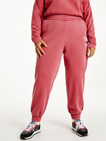 Pantalon Tommy Hilfiger Curve Organic Coton Collegiate Sweatpant Femme Rouge | FR_W21234