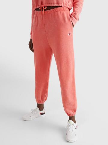 Pantalon Tommy Hilfiger Relaxed Fit Sweatpant Femme Rose | FR_W21249