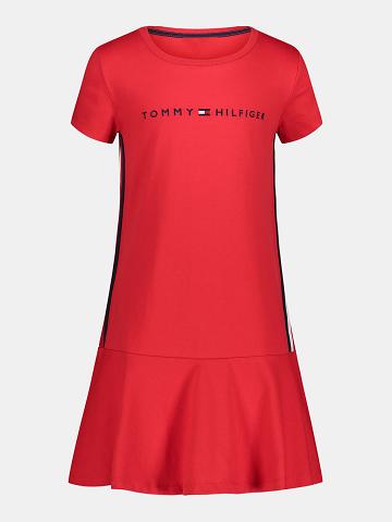 Peignoir Tommy Hilfiger Big Logo Tape T-Shirt Enfant Rouge | FR_G1043