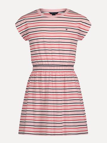 Peignoir Tommy Hilfiger Big Stripe Cinched T-Shirt Enfant Rose | FR_G1050