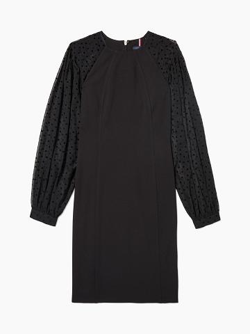 Peignoir Tommy Hilfiger Essential Flocked Crepe Femme Noir | FR_W21065