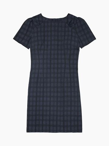 Peignoir Tommy Hilfiger Essential Plaid Shimmer Shift Femme Bleu Marine | FR_W21072