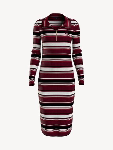 Peignoir Tommy Hilfiger Essential Stripe Half-Zip Femme Multicolore | FR_W21078