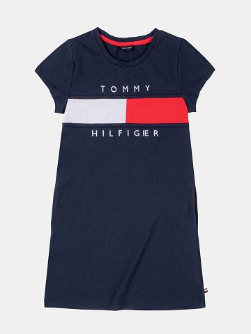 Peignoir Tommy Hilfiger Flag T-Shirt Enfant Bleu Marine | FR_G1060