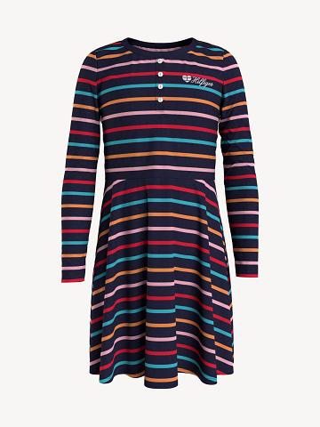 Peignoir Tommy Hilfiger Multi Stripe T-Shirt Enfant Bleu Multicolore | FR_G1076