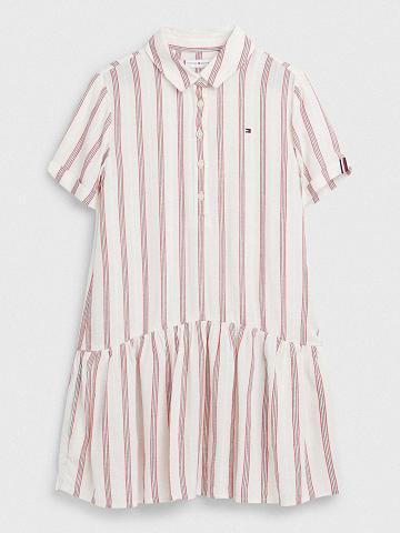 Peignoir Tommy Hilfiger Stripe Enfant Blanche | FR_G1084