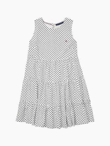 Peignoir Tommy Hilfiger Tiered Dot Femme Blanche Bleu | FR_W21133