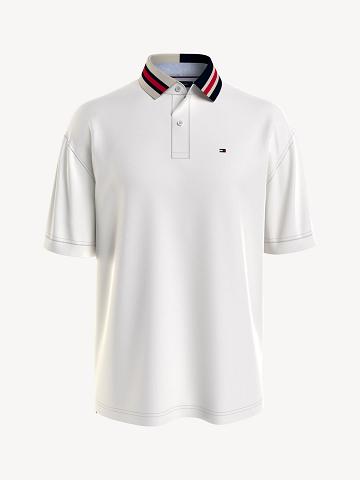 Polos Tommy Hilfiger Essential oversized fit Homme Blanche | FR_M31290