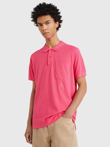 Polos Tommy Hilfiger Pocket Homme Rose | FR_M31293