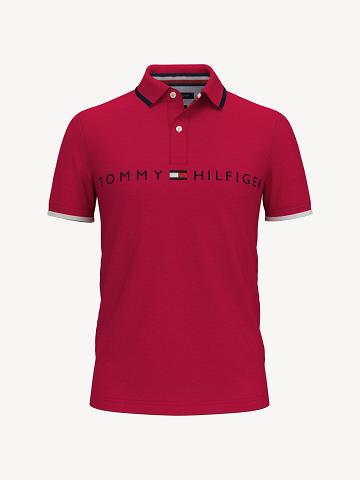 Polos Tommy Hilfiger Slim fit logo Homme Rouge | FR_M31309