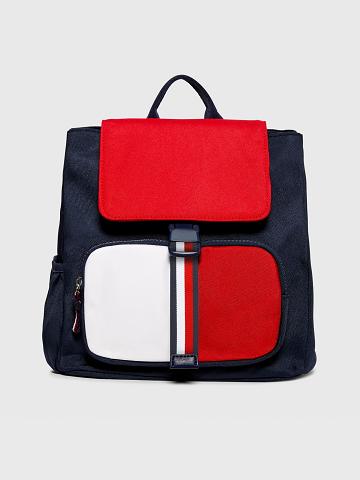 Sacs Tommy Hilfiger Big Colorblock Backpack Enfant Rouge | FR_G1333