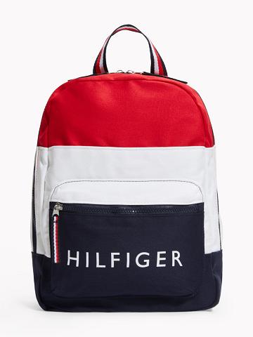 Sacs Tommy Hilfiger Colorblock Backpack Enfant Bleu Blanche Rouge | FR_G1336