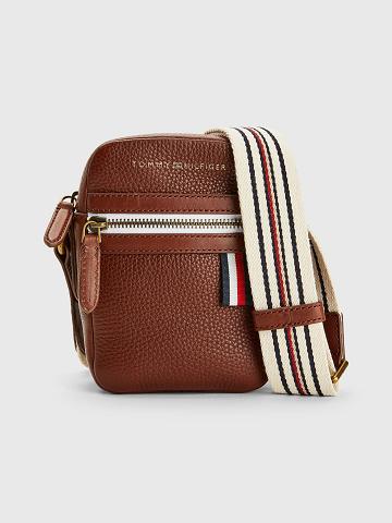 Sacs Tommy Hilfiger Premium Cuir Mini Crossbody Homme Marron | FR_M31700