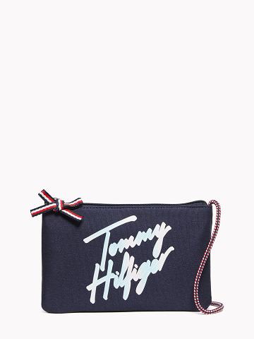 Sacs Tommy Hilfiger Signature Crossbody Enfant Bleu | FR_G1347