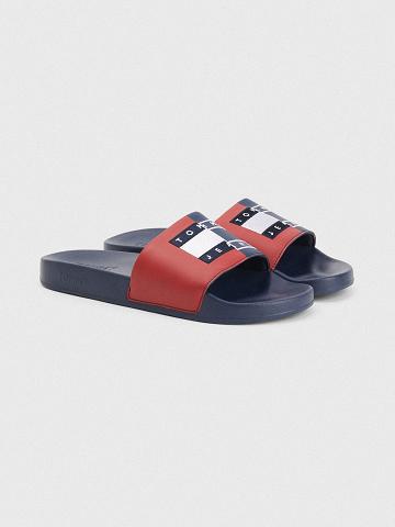 Sandales Tommy Hilfiger Tommys Homme Bleu Marine Rouge | FR_M31652