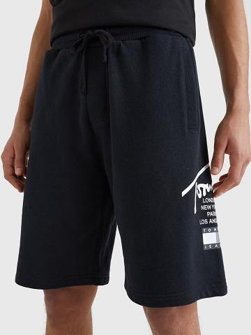 Shorts Tommy Hilfiger Basketball signature logo Homme Noir | FR_M31191