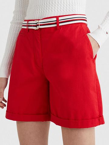 Shorts Tommy Hilfiger Chino Femme Rouge | FR_W21295